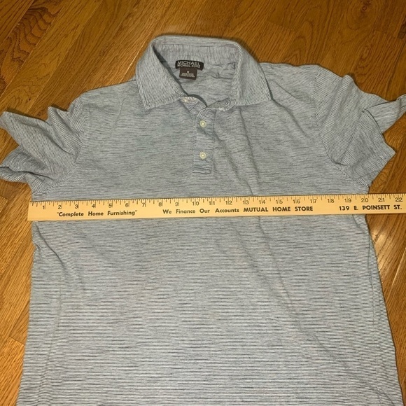 Michael Kors Polo Shirt, men’s size medium blue stripes - Picture 7 of 11